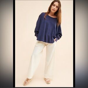 We The Free Navy Long Sleeve  thermal Top